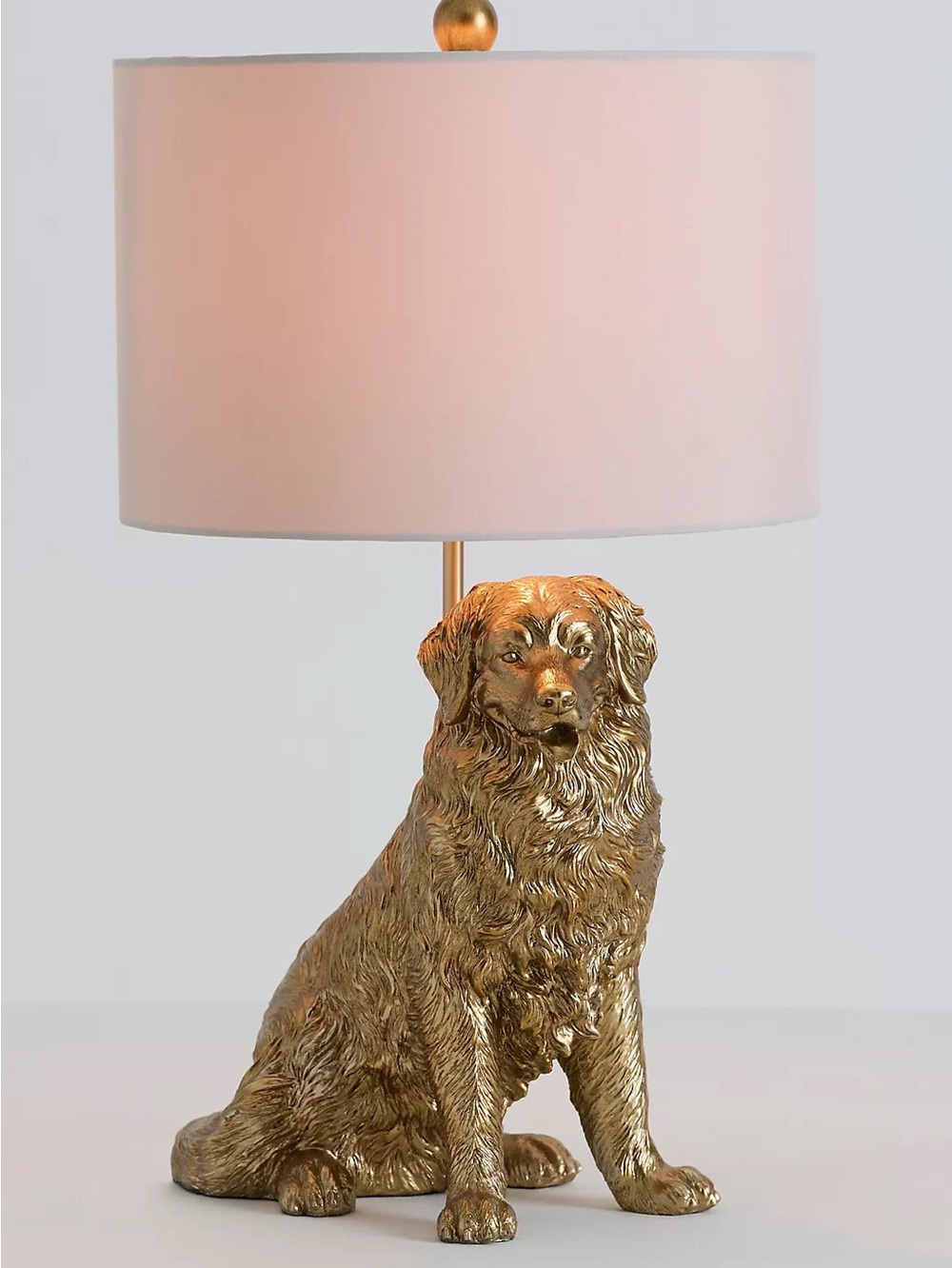 Anthropologie lamp dog golden retriever